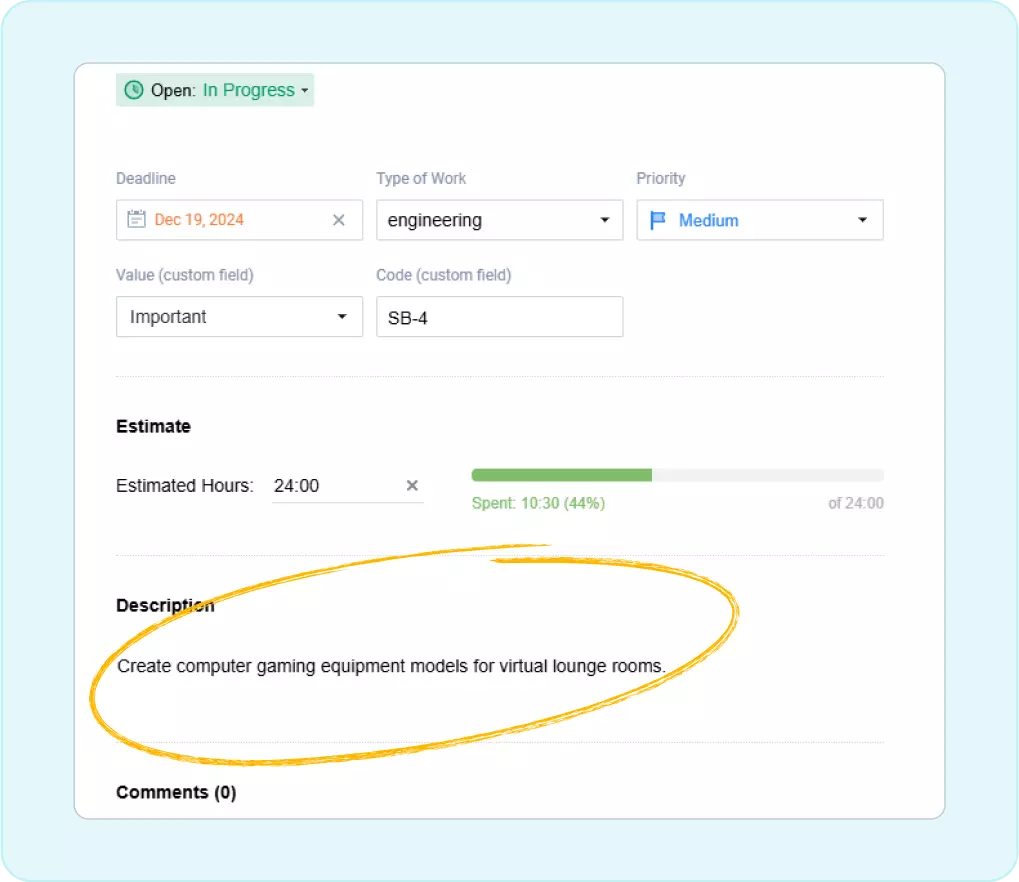 Detailed task descriptions