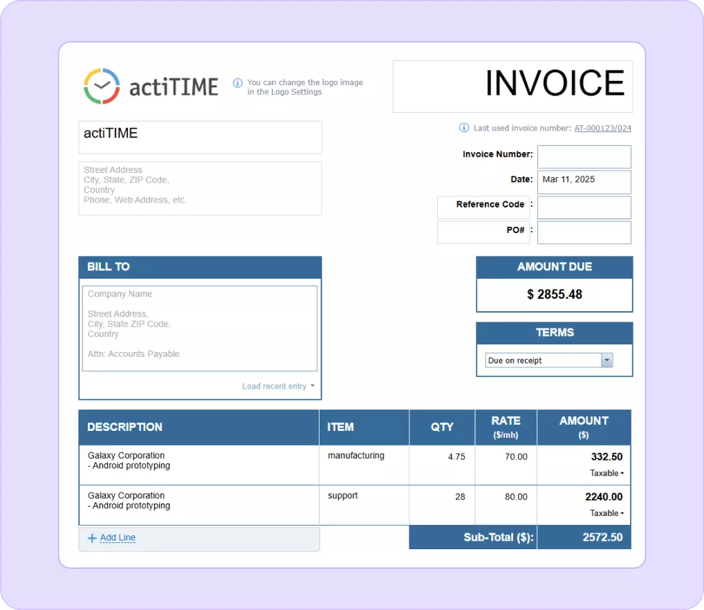 Automated invoicing