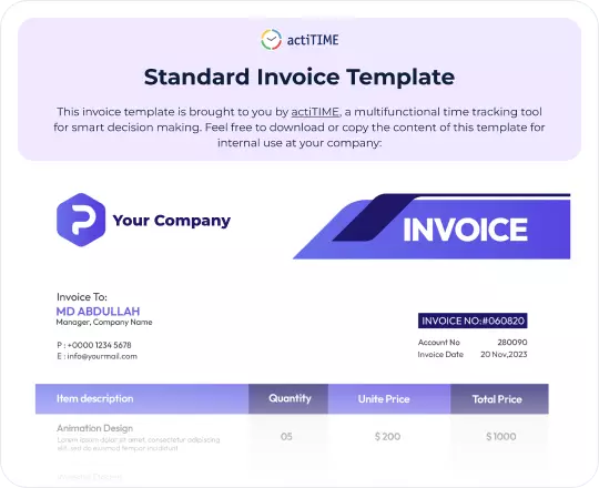 Free Invoice Template template preview