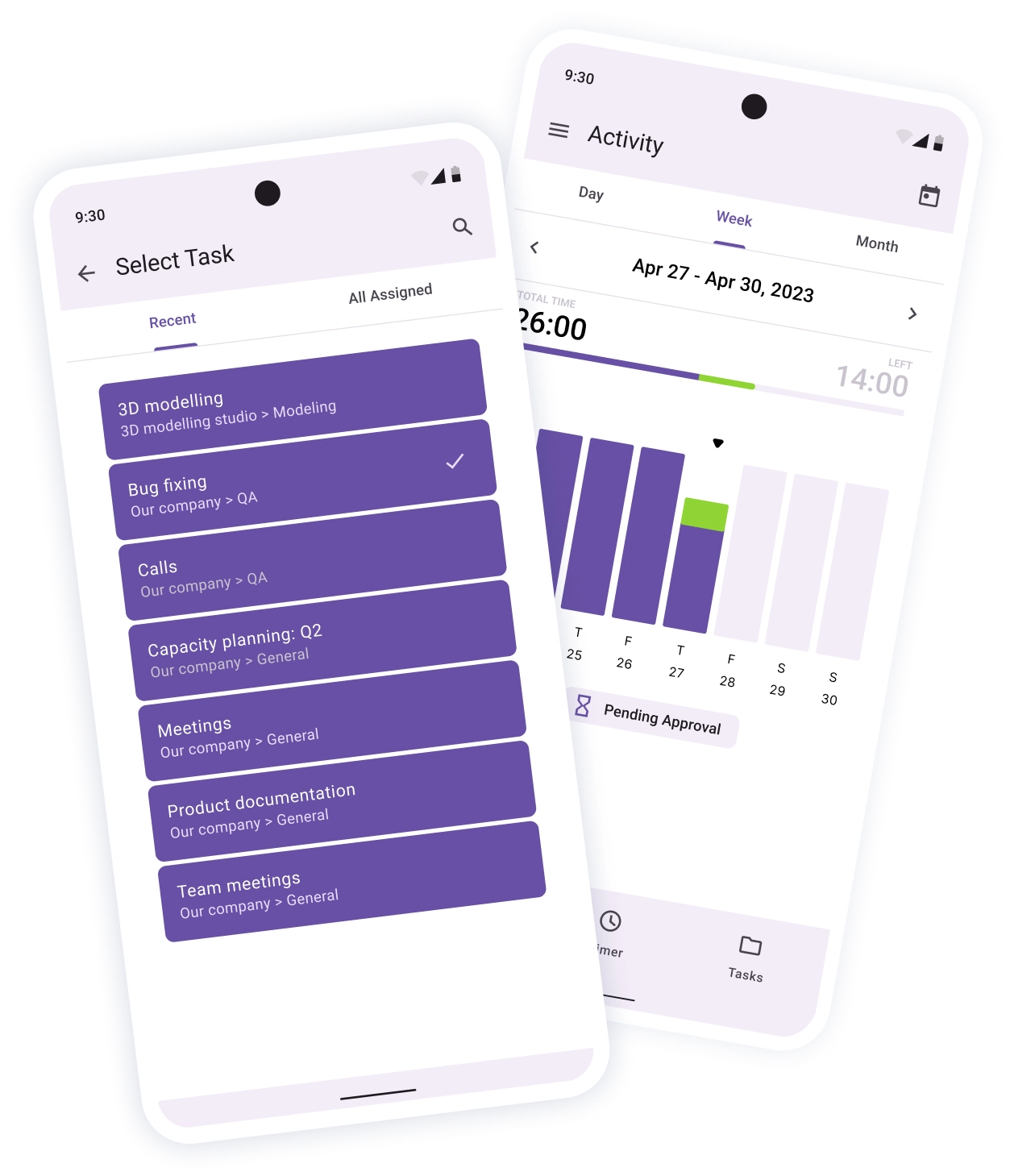 actiTIME time tracking app for Android and iOS