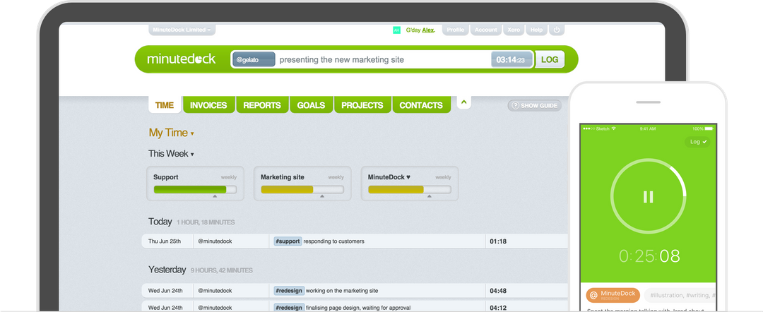 MinuteDock - QuickBooks time tracking system