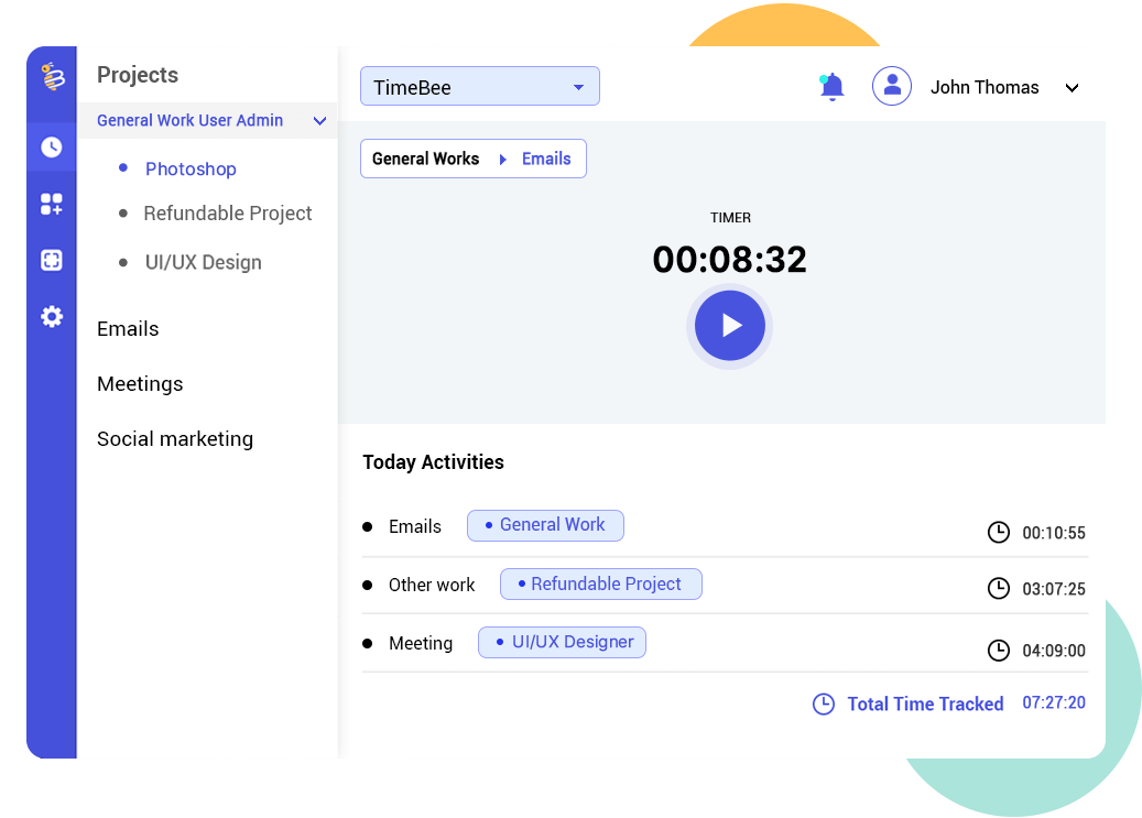 TimeBee, Time Tracking Software for Freelancers