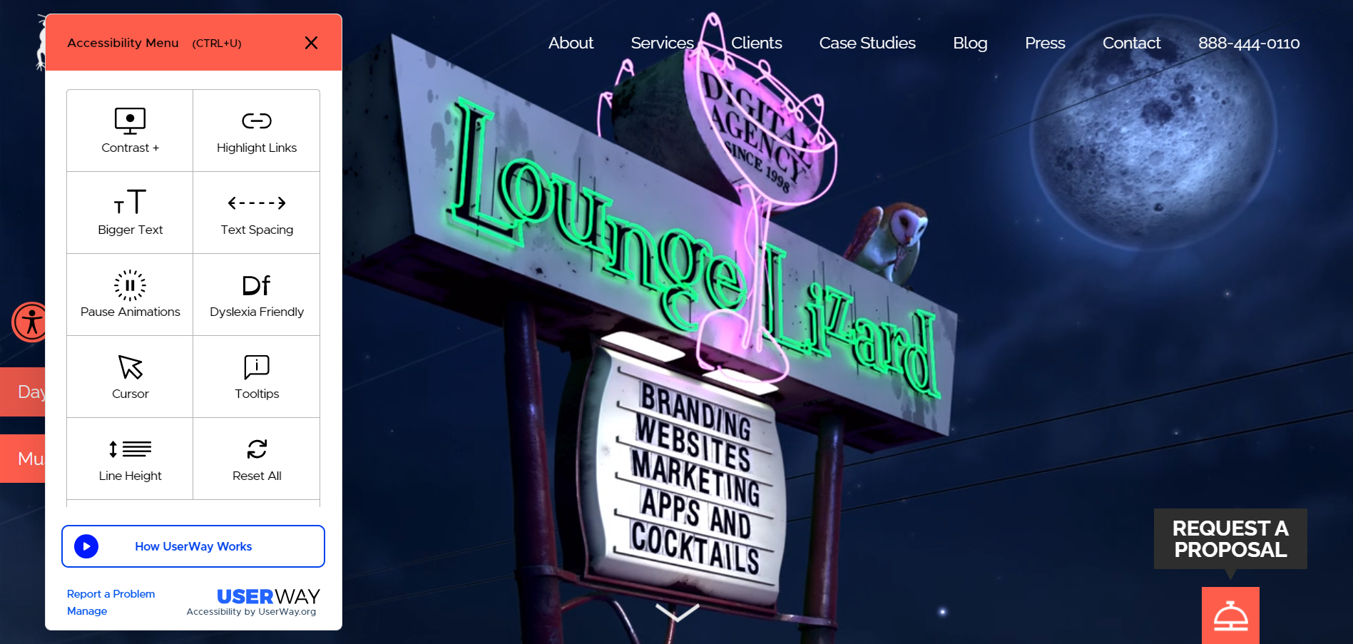 Lounge Lizard's website