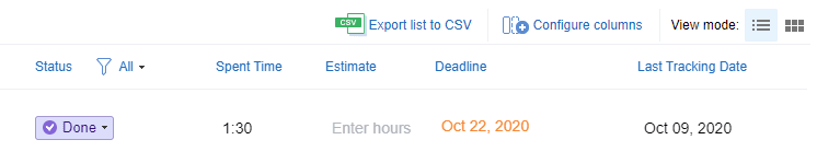 Export tasks into a CSV file.