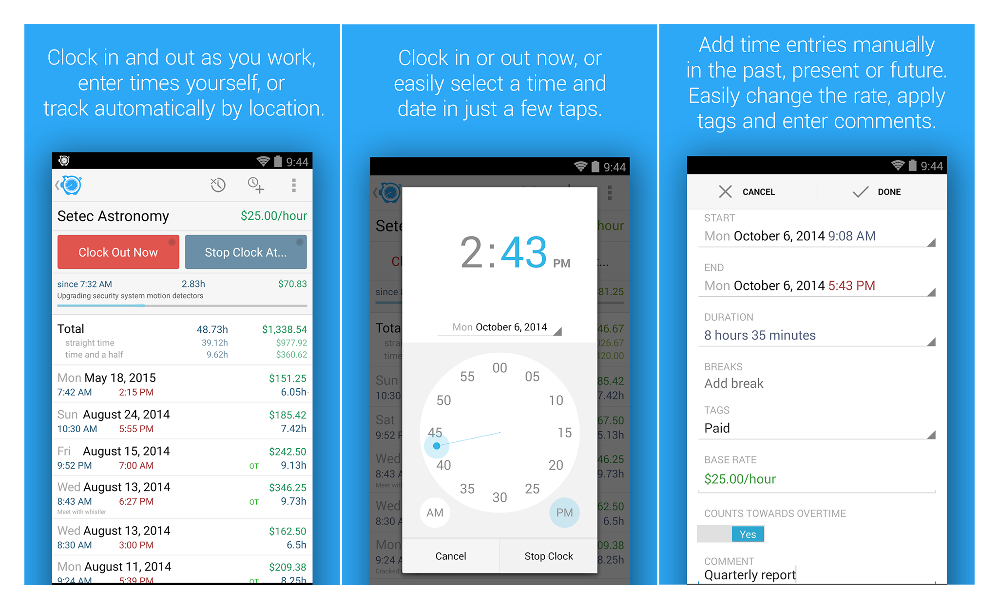 HoursTracker - mobile timesheet app