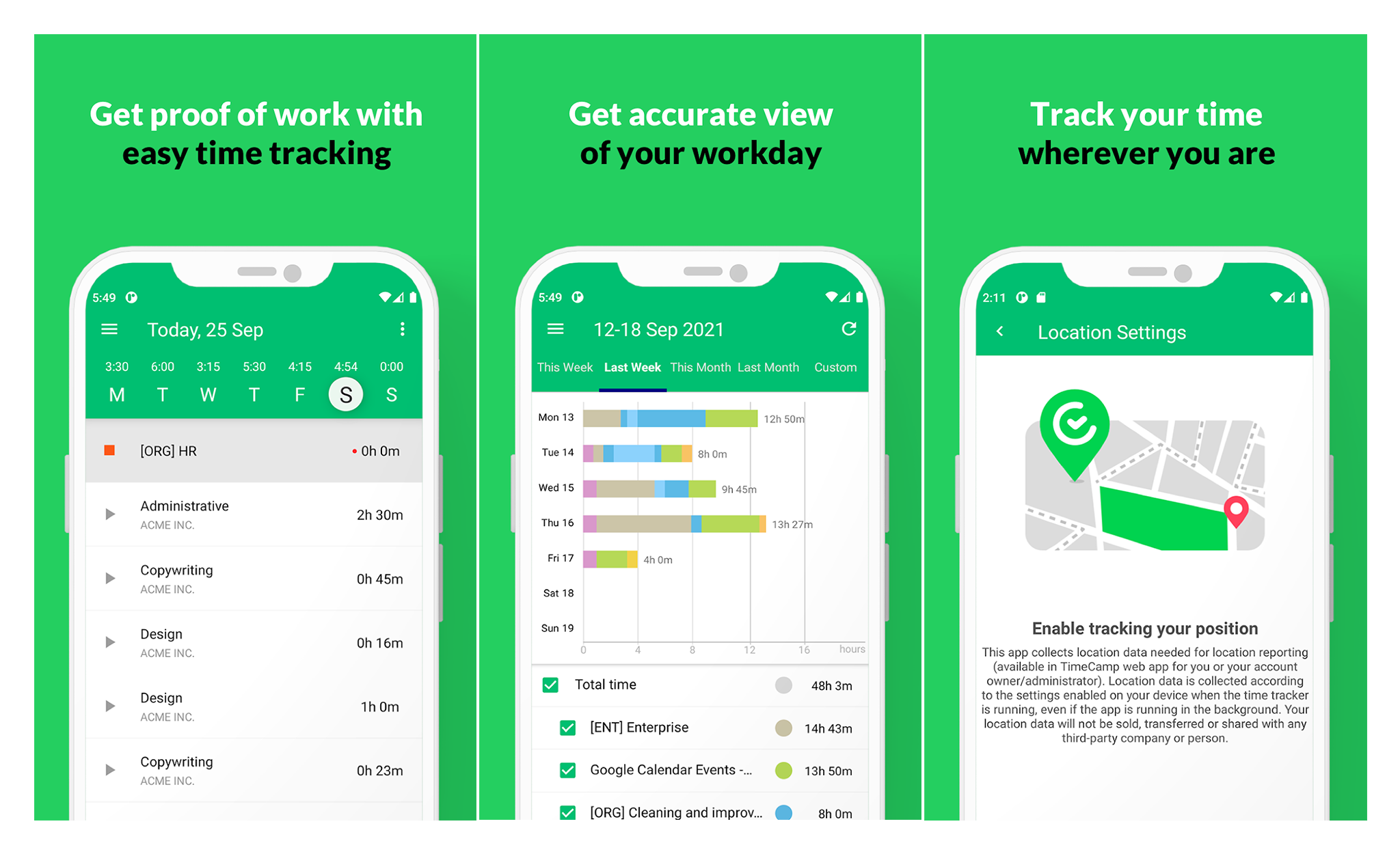 Timecamp - mobile timesheet app