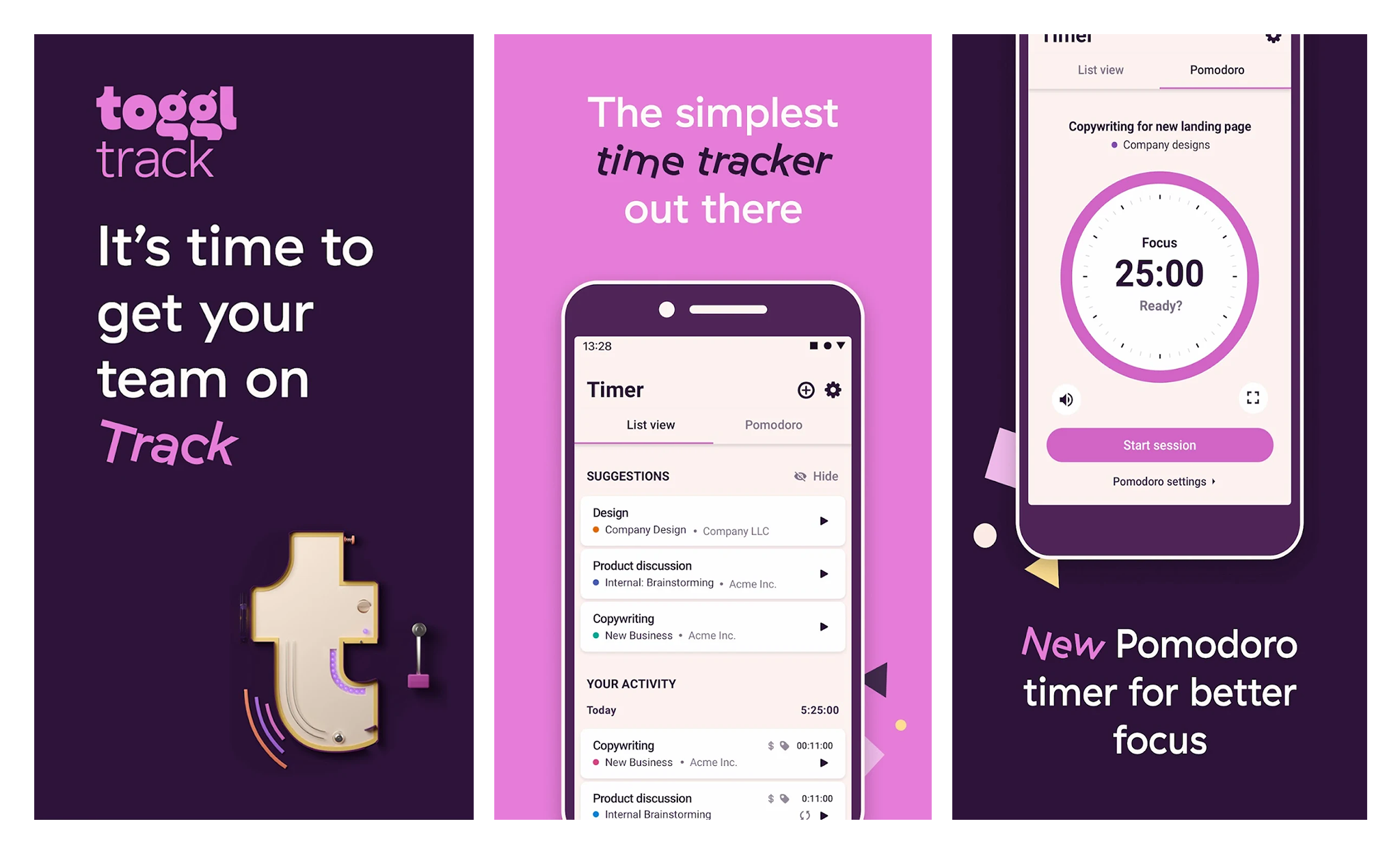 Toggl Track - mobile timesheet app
