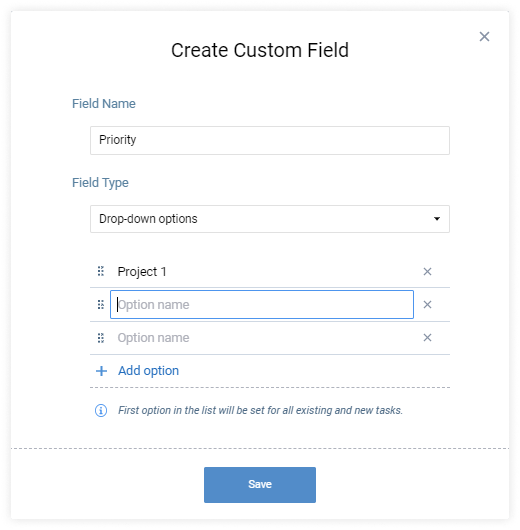 Create Custom Field in actiTIME