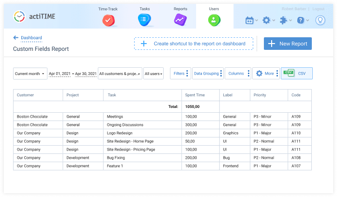 Custom Fields Report