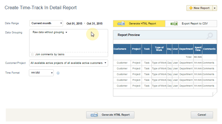 Reports Dashboard