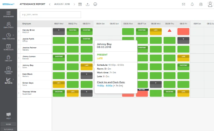 TrackTime24 - team management software for employee scheduling