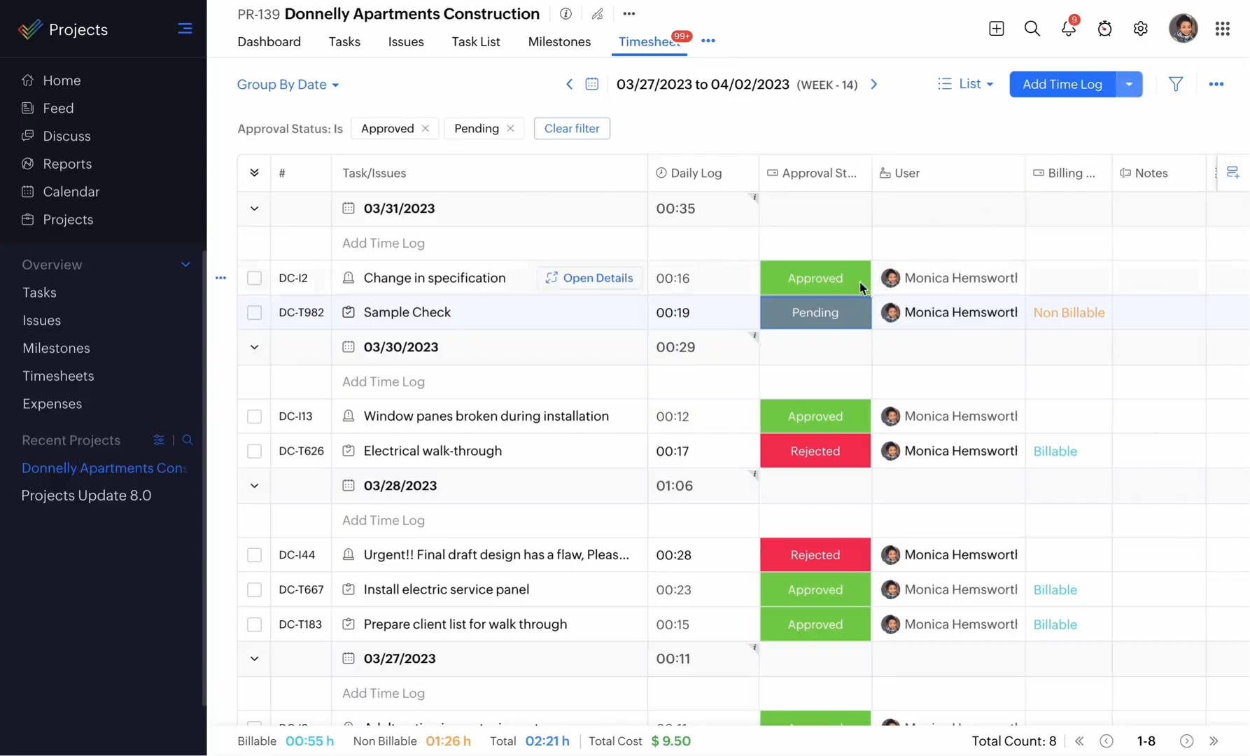 Zoho Projects, free software for project management