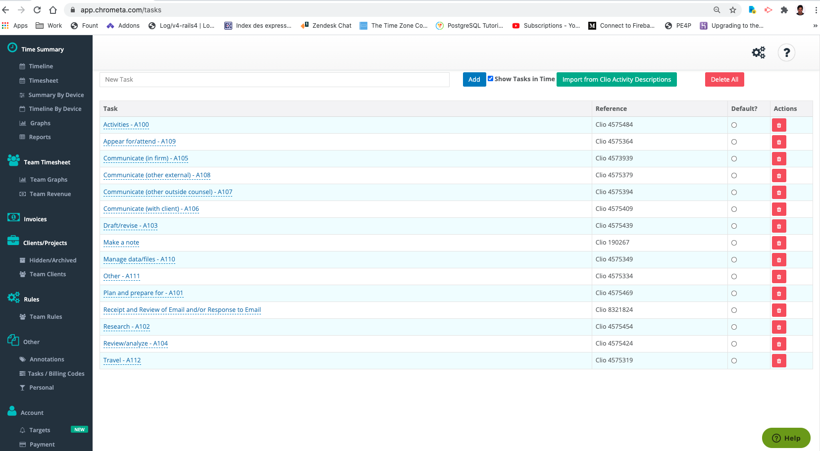 Chrometa, time tracker for Windows