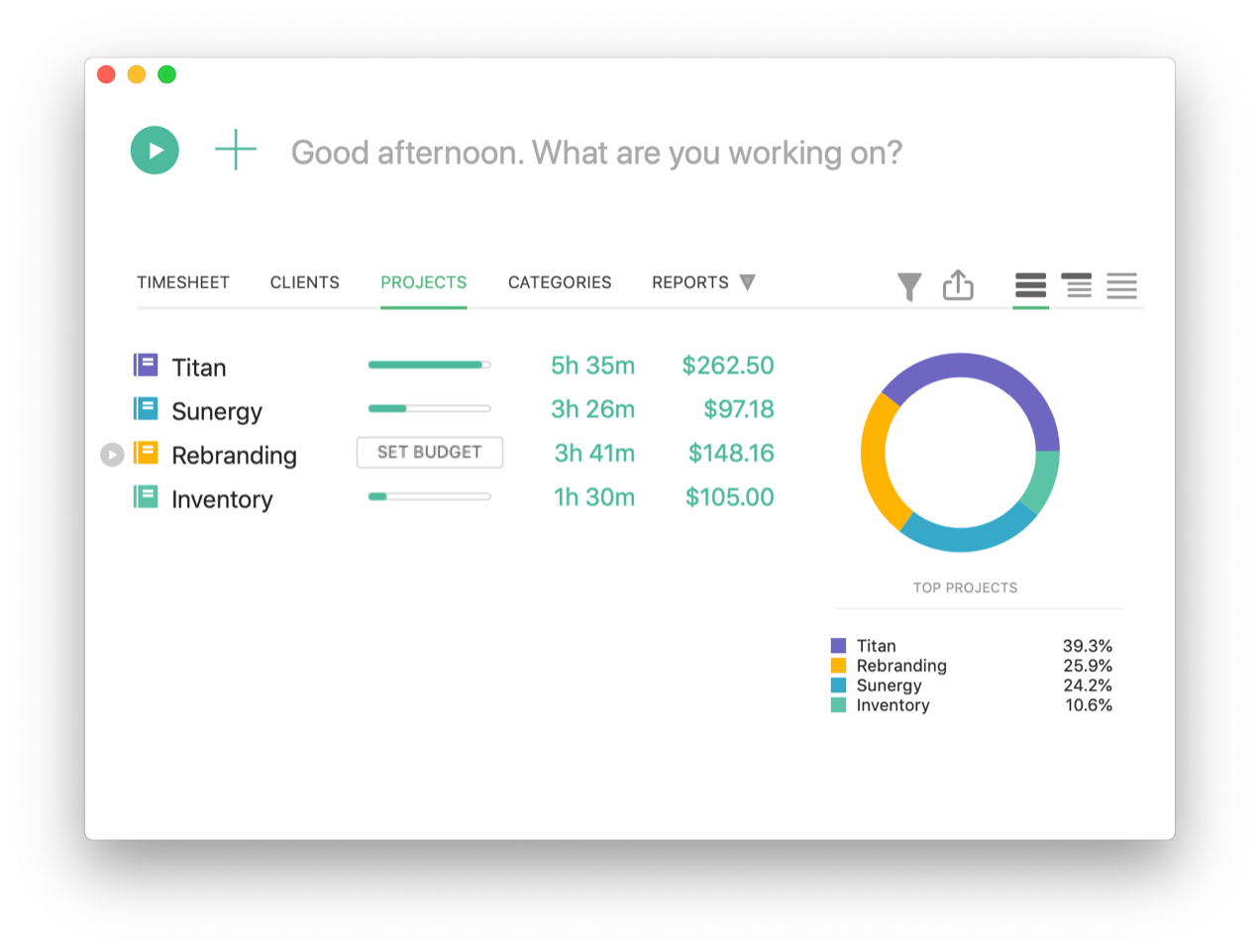 OfficeTime, time tracker for Windows