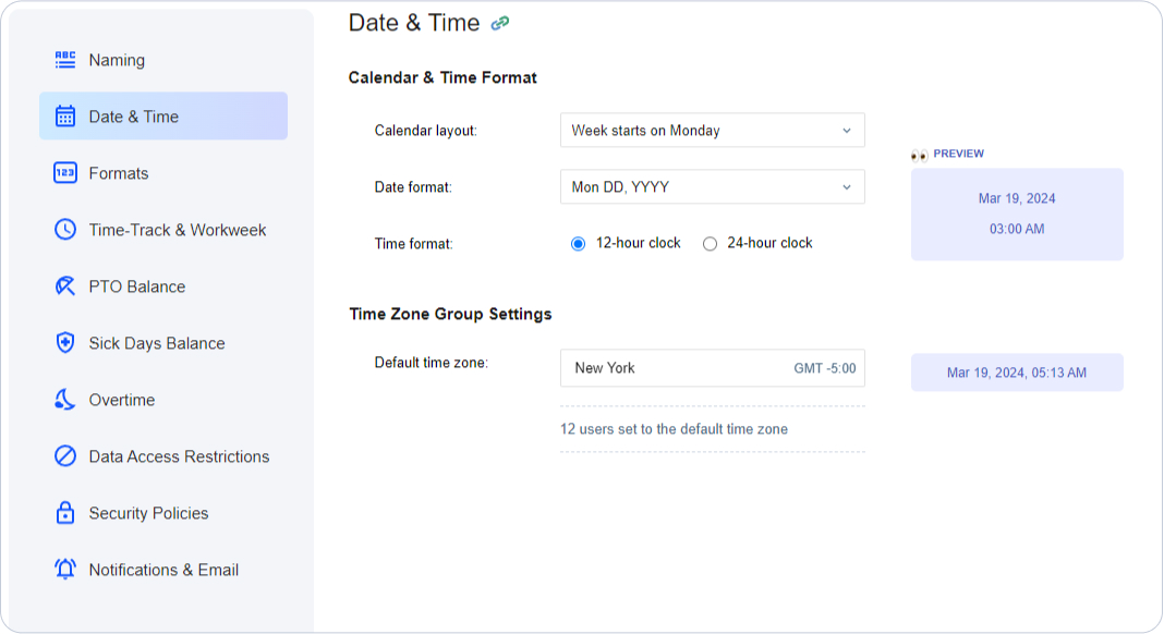 Integrating time zone groups