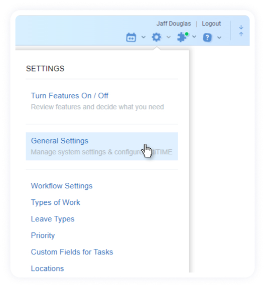 General Settings, actiTIME