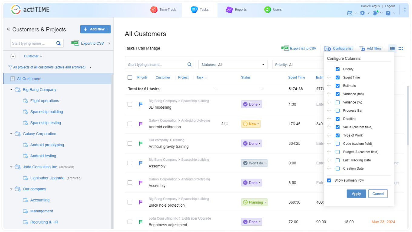 Managing fields