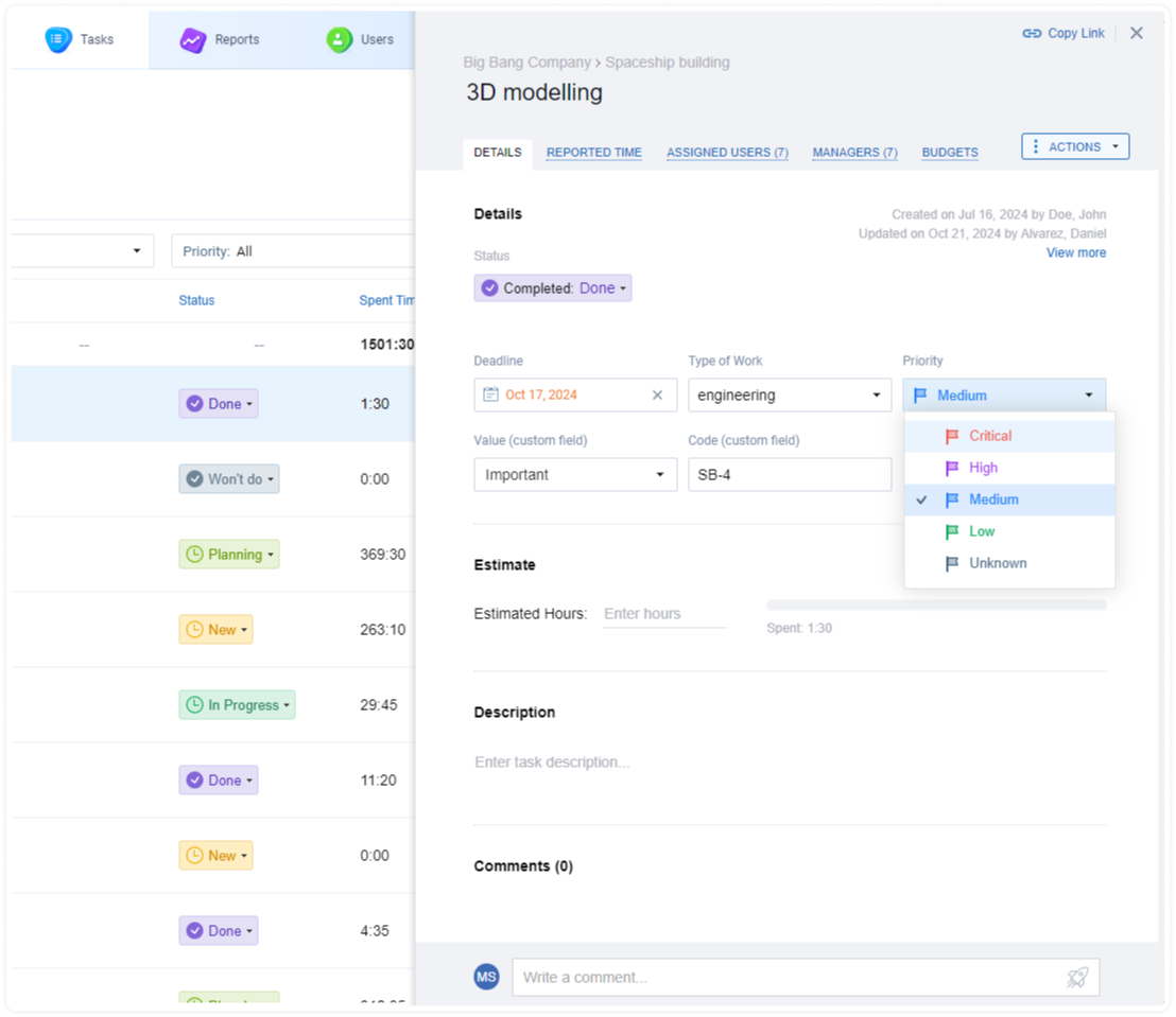 Selecting Task Priorities